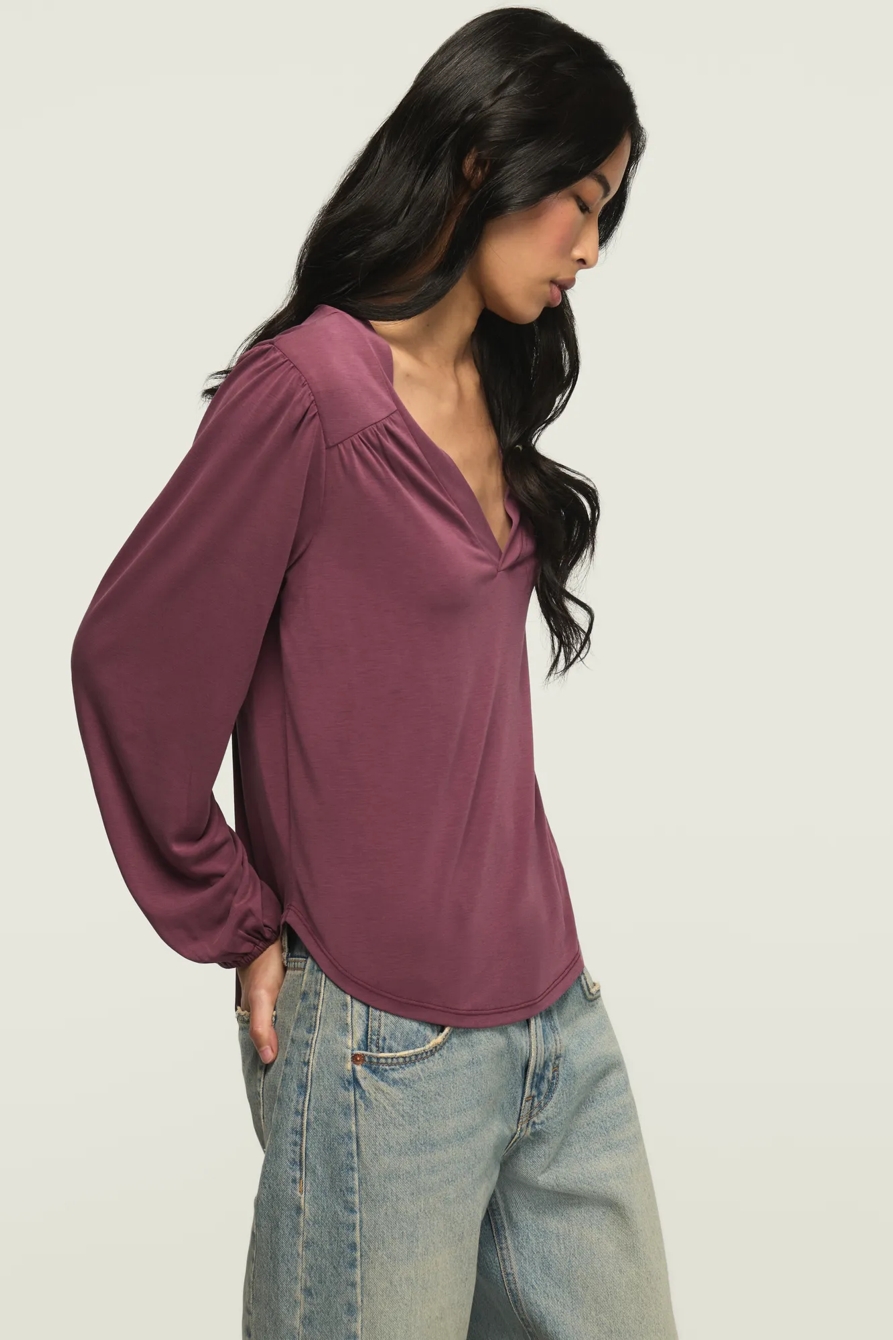 SANDWASH LONG SLEEVE V NECK TOP, image 4