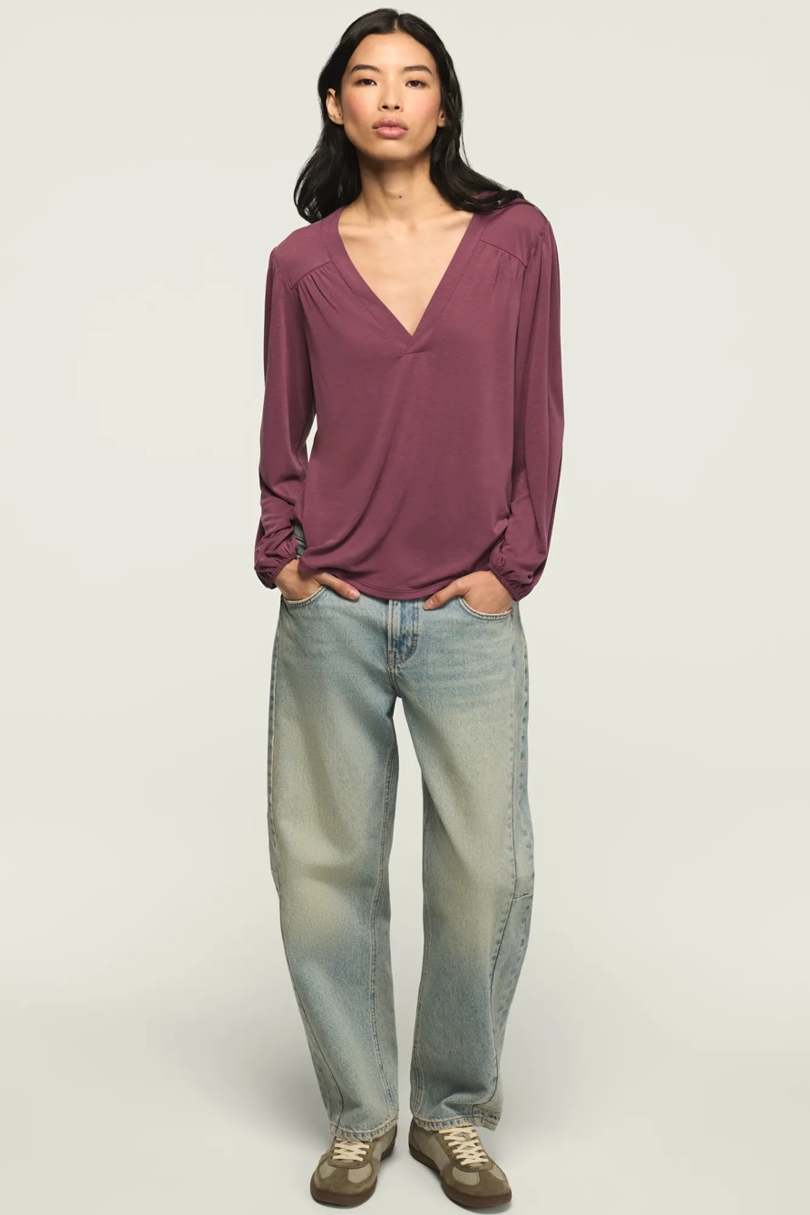 SANDWASH LONG SLEEVE V NECK TOP, image 5