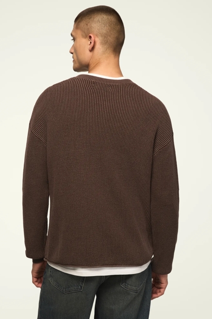 WASHED TEXTURED CREW NECK SWEATER, image 3
