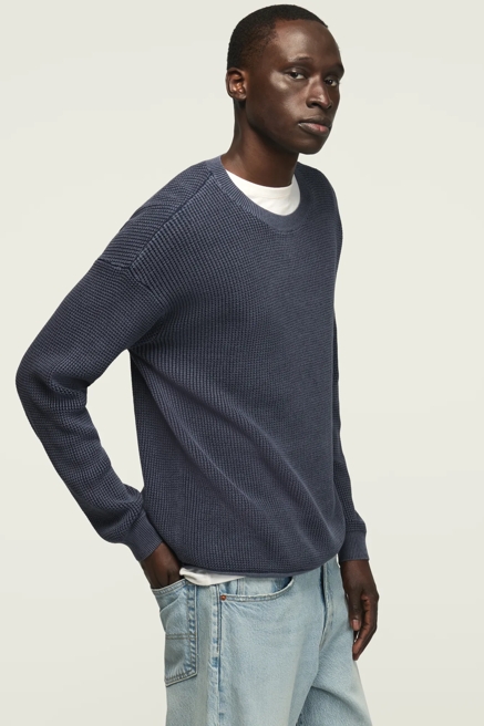 WASHED TEXTURED CREW NECK SWEATER, image 4