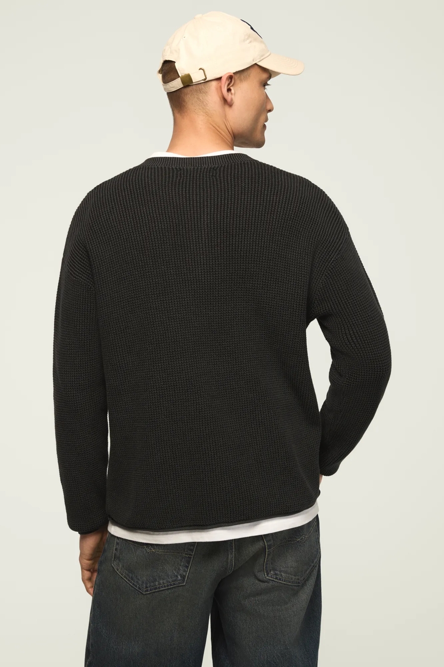 WASHED OTTOMAN HENLEY SWEATER, image 3