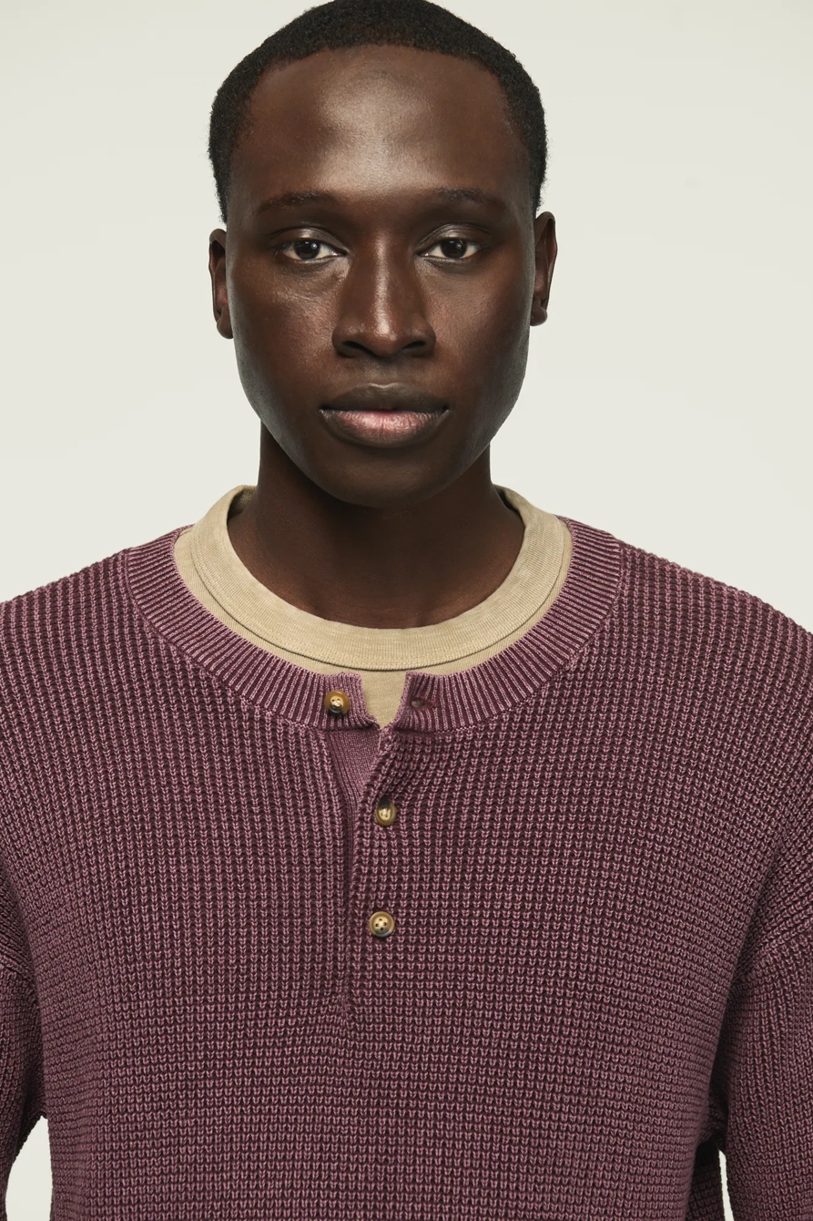 WASHED OTTOMAN HENLEY SWEATER, image 5