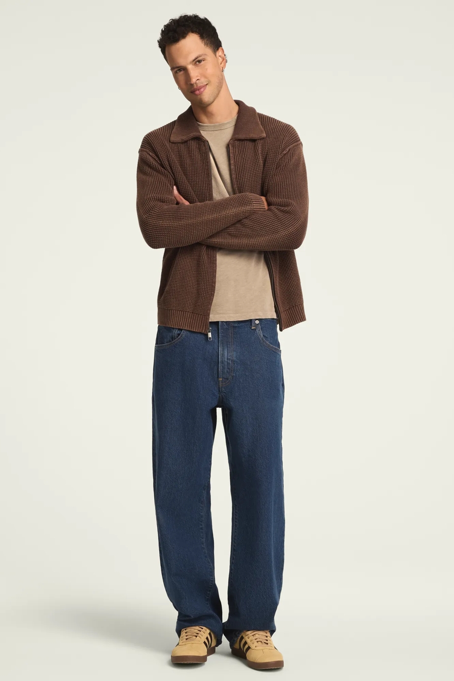 WASHED FULL ZIP SWEATER, image 2