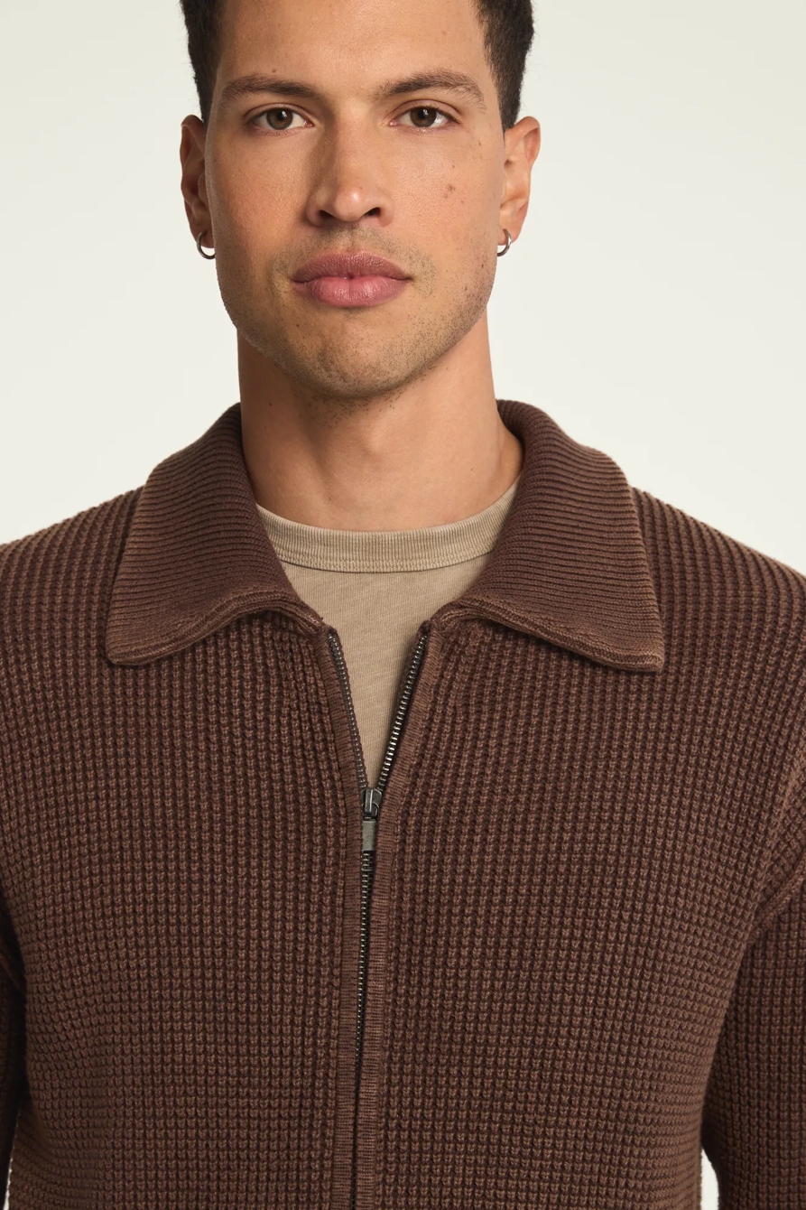 WASHED FULL ZIP SWEATER, image 5