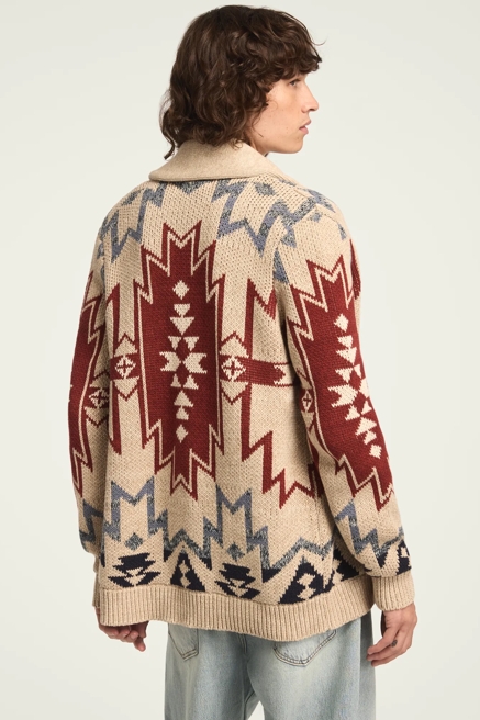 SOUTHWESTERN SHAWL COLLAR SWEATER, image 1