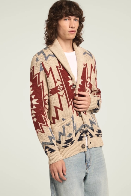 SOUTHWESTERN SHAWL COLLAR SWEATER, image 3