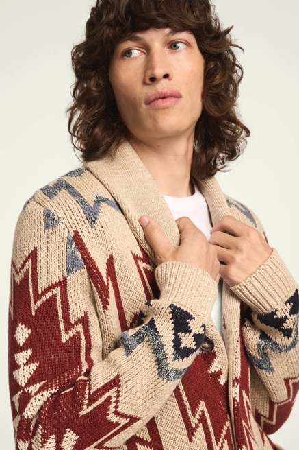 SOUTHWESTERN SHAWL COLLAR SWEATER, image 4