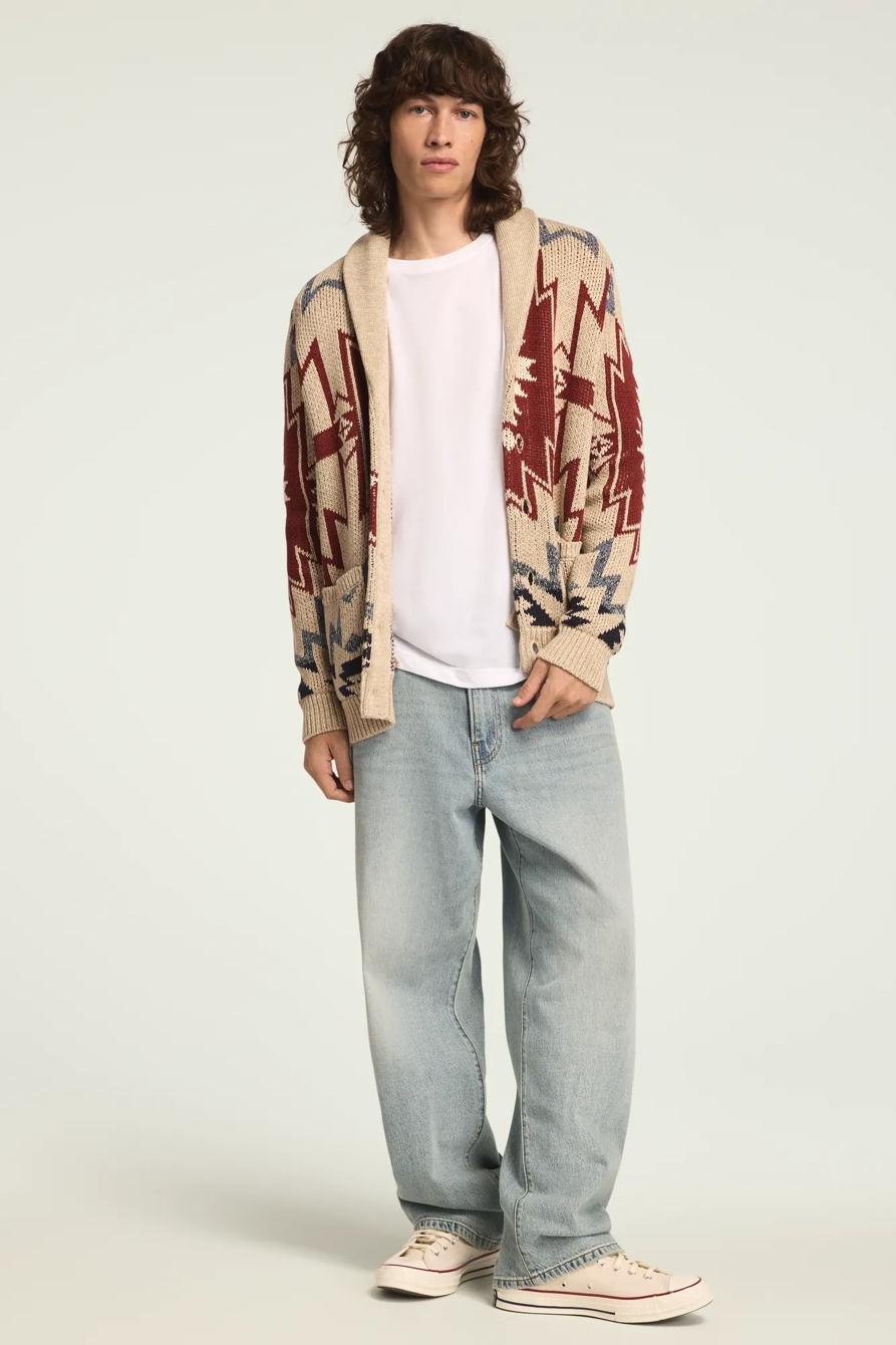 SOUTHWESTERN SHAWL COLLAR SWEATER, image 5