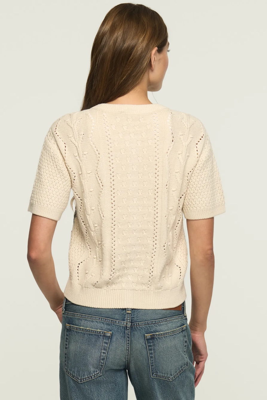 ROSETTE BUTTON UP SWEATER TEE, image 5