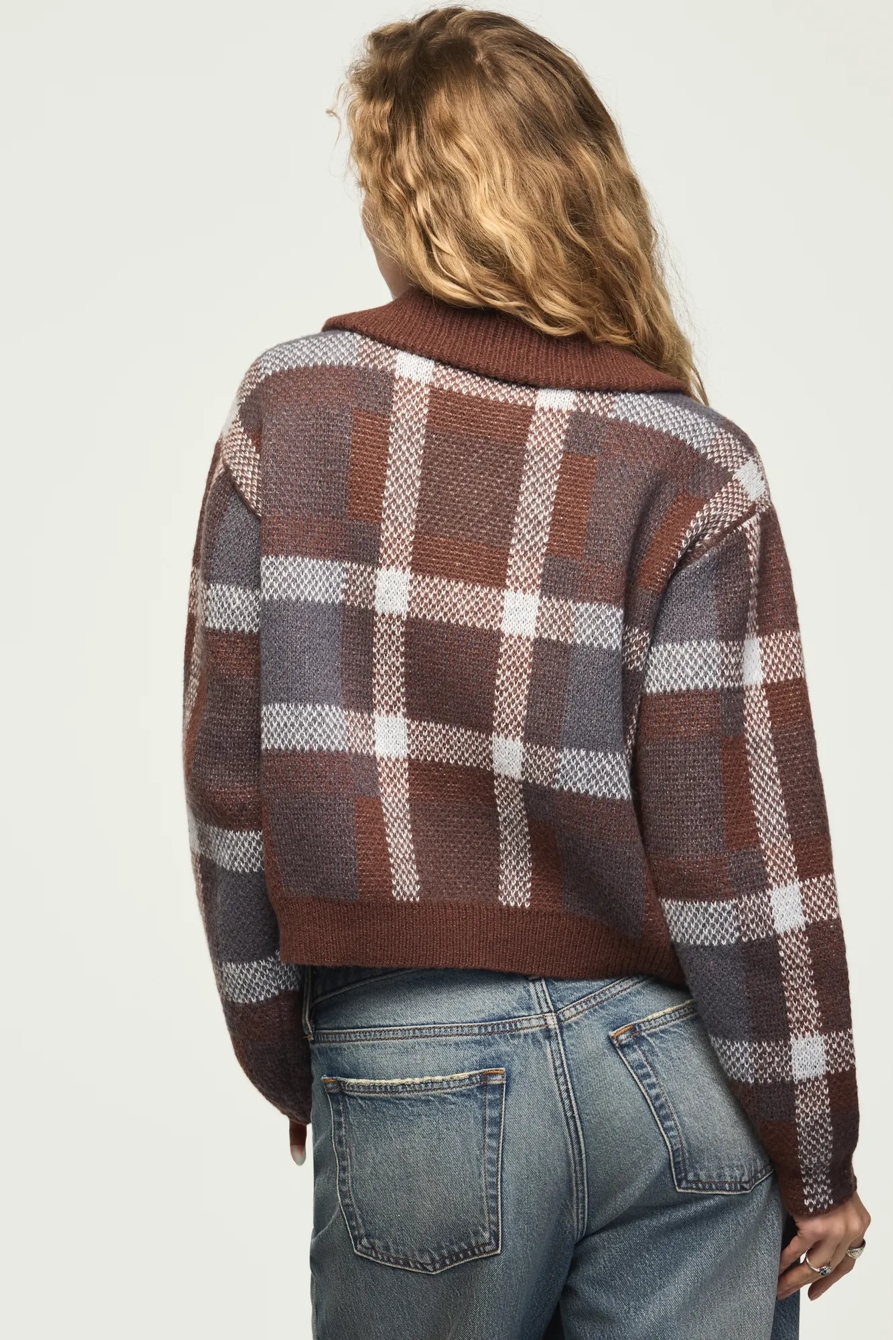 PLAID BOMBER SWEATER, image 3