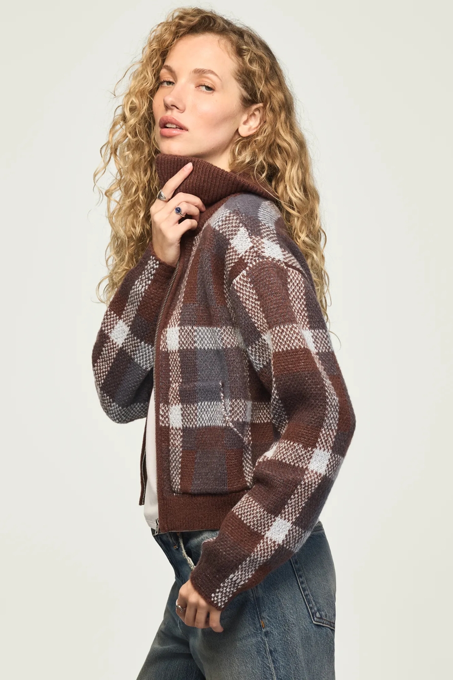 PLAID BOMBER SWEATER, image 4