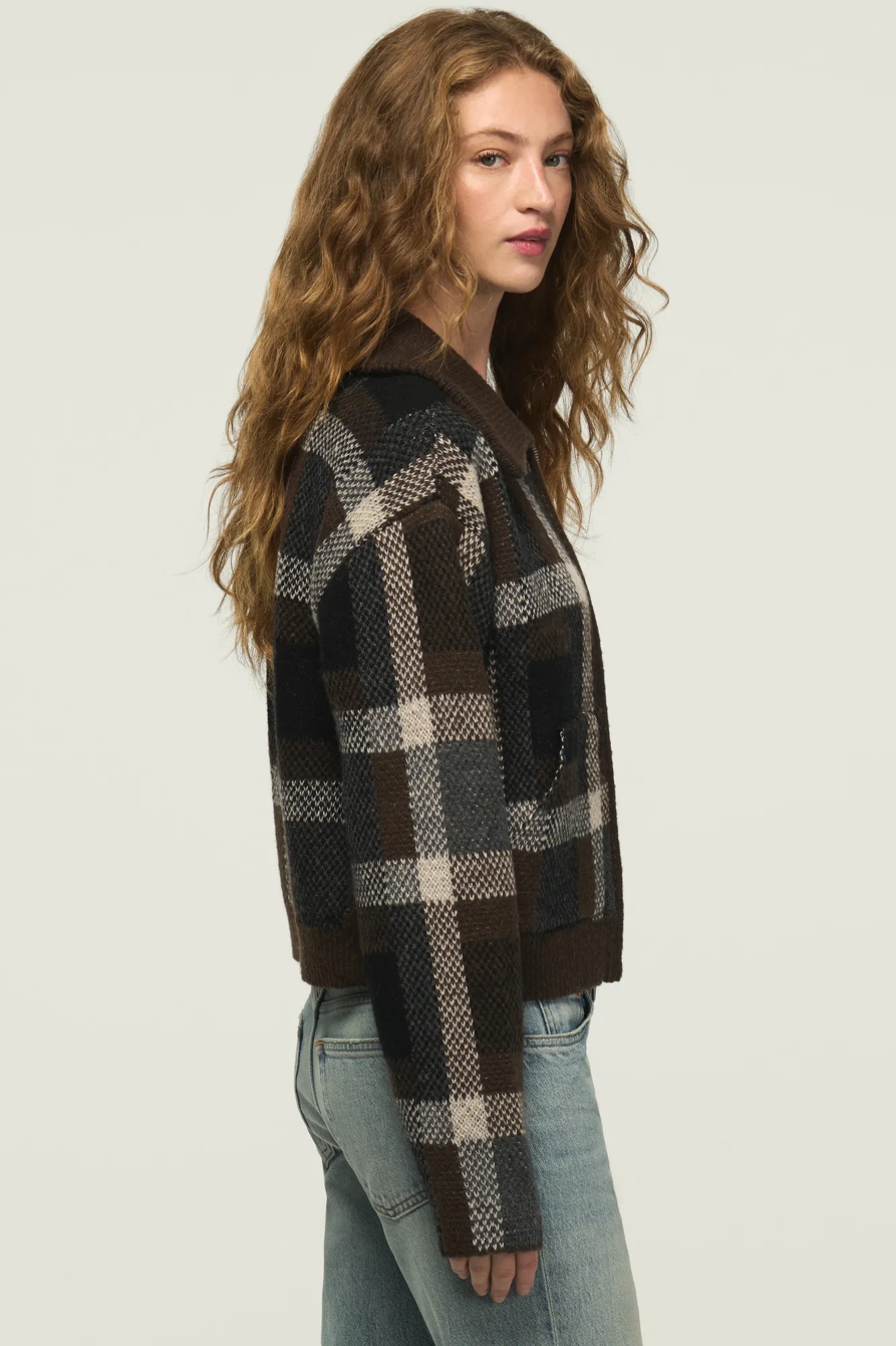 PLAID BOMBER SWEATER, image 4