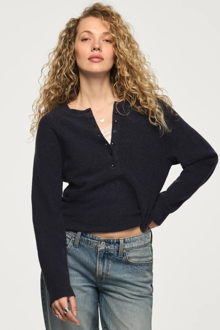 CLOUD SOFT HENLEY SWEATER, image 1
