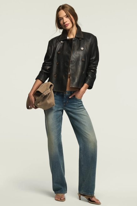 DOUBLE BREASTED LEATHER JACKET, image 2