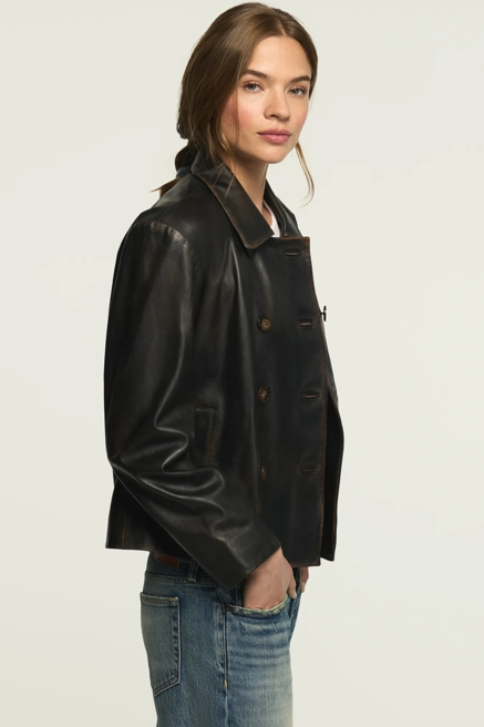 DOUBLE BREASTED LEATHER JACKET, image 4