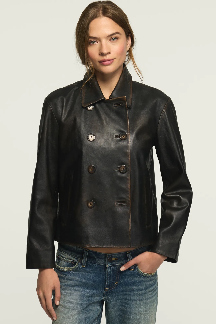 DOUBLE BREASTED LEATHER JACKET, image 5