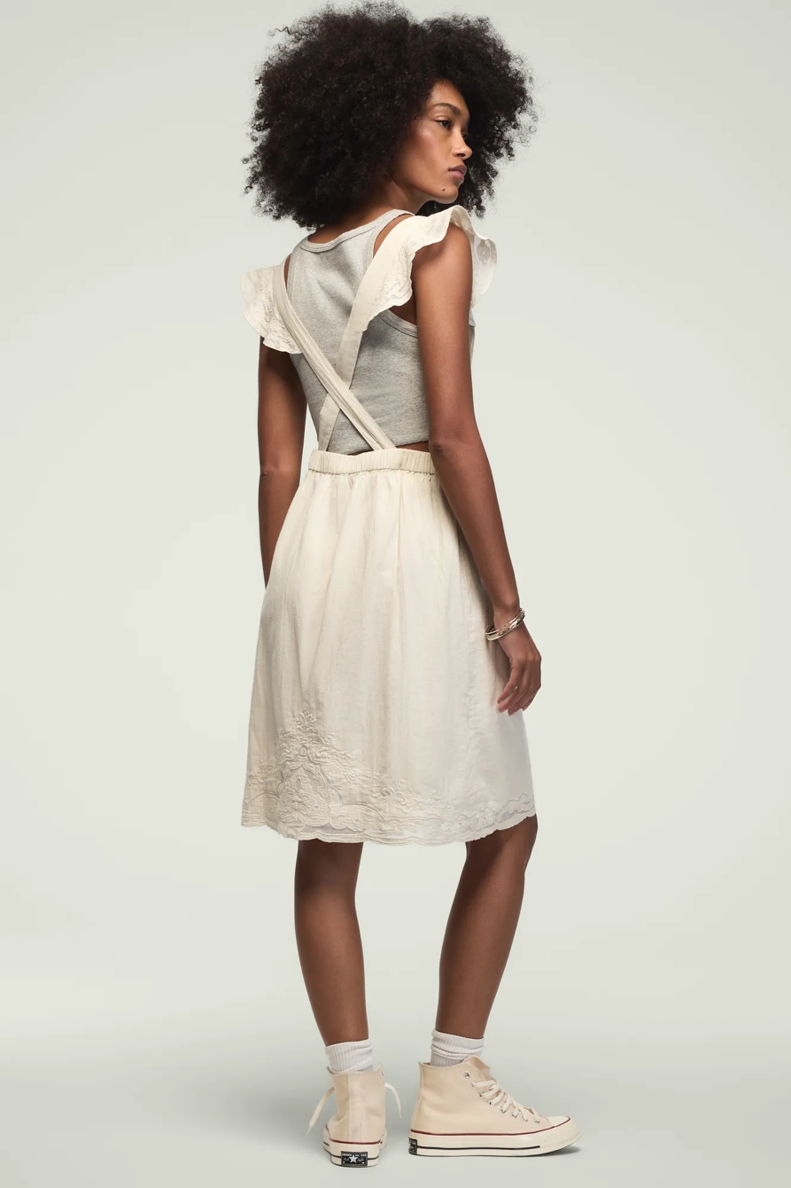 EMBROIDERED MESH APRON MINI DRESS, image 4