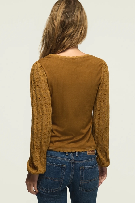 LONG SLEEVE LACE BUTTON THRU TOP, image 3