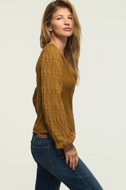 LONG SLEEVE LACE BUTTON THRU TOP, image 4