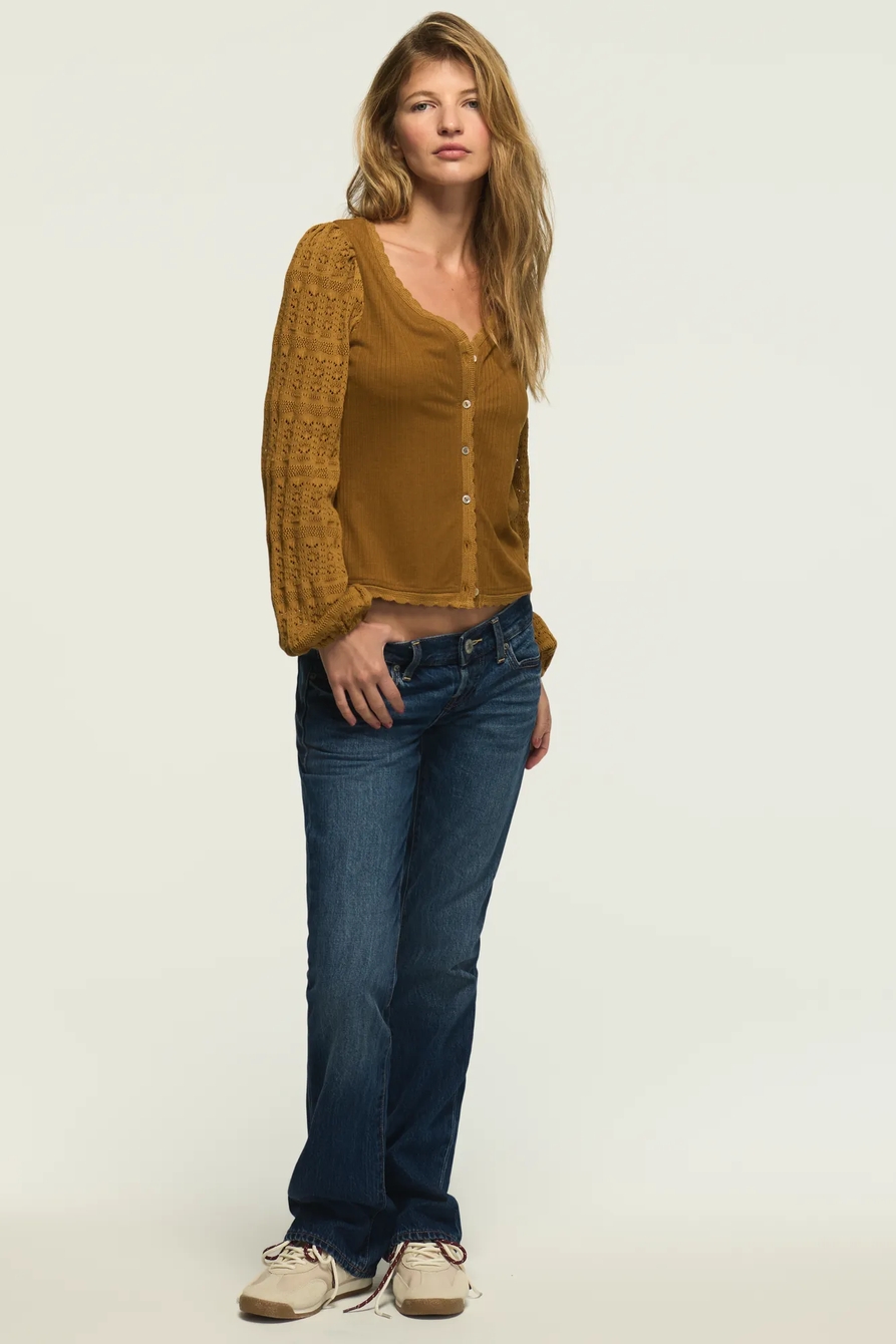 LONG SLEEVE LACE BUTTON THRU TOP, image 5