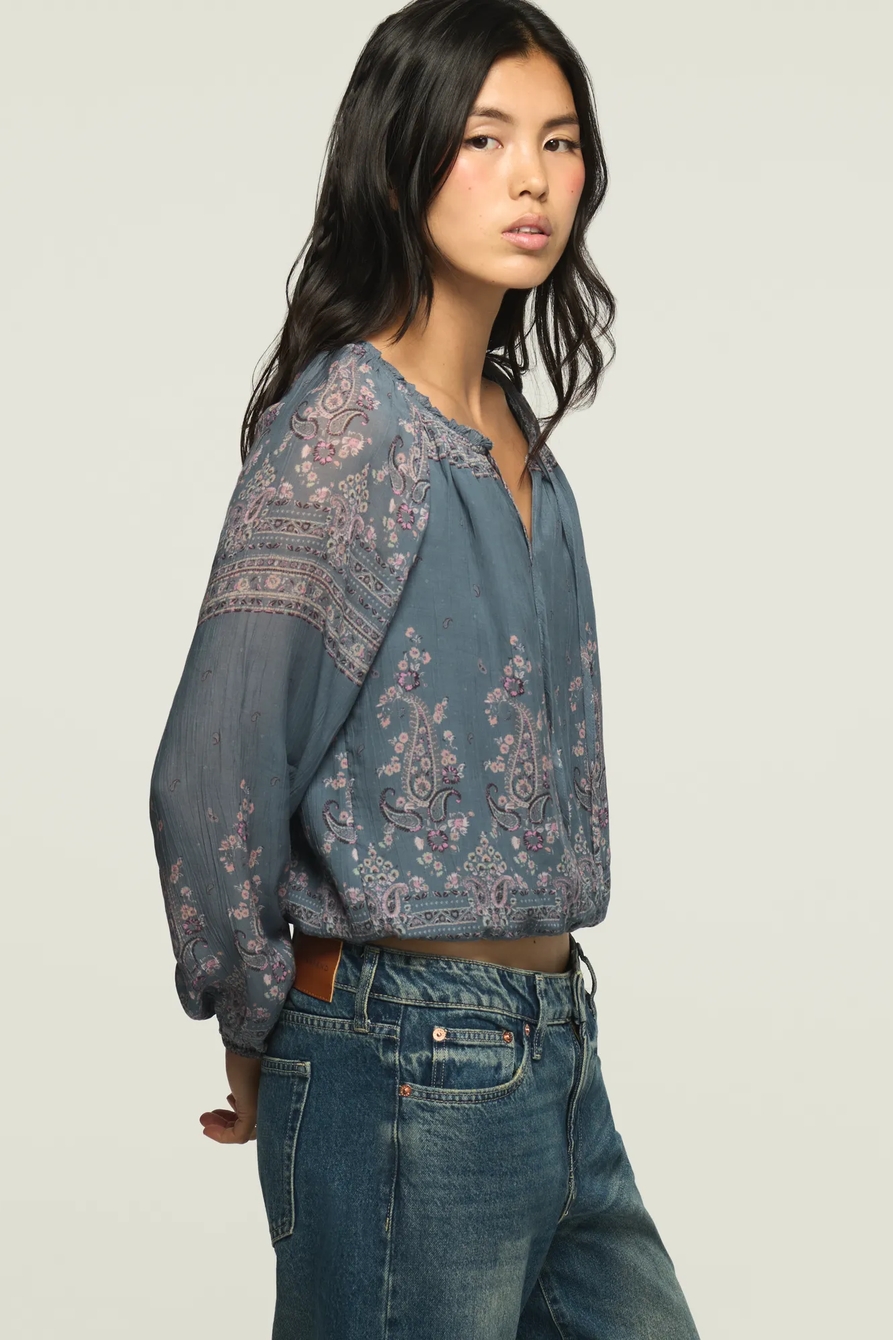LONG SLEEVE PEASANT BUBBLE TOP, image 4
