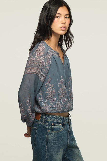 LONG SLEEVE PEASANT BUBBLE TOP, image 4