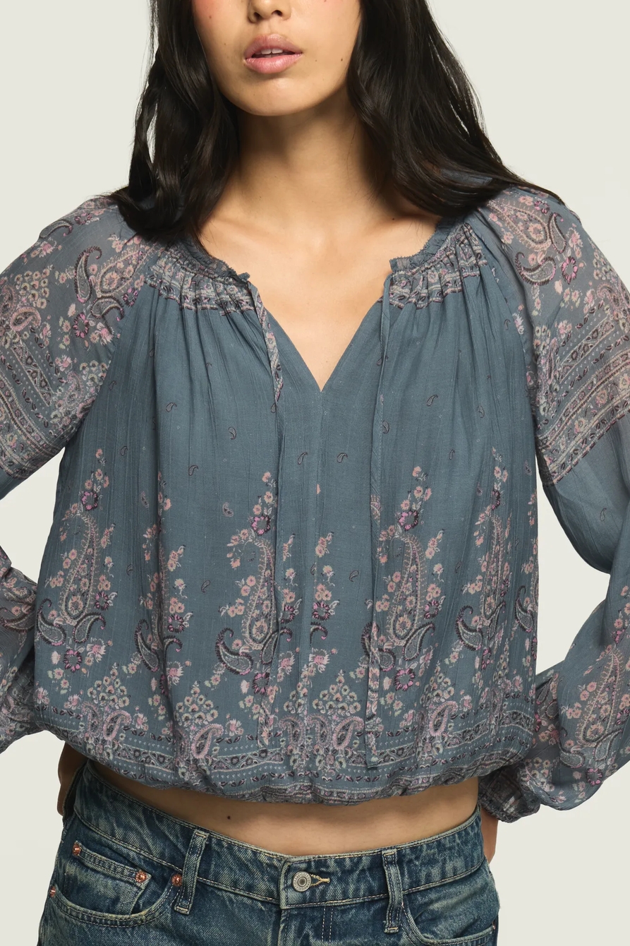 LONG SLEEVE PEASANT BUBBLE TOP, image 5