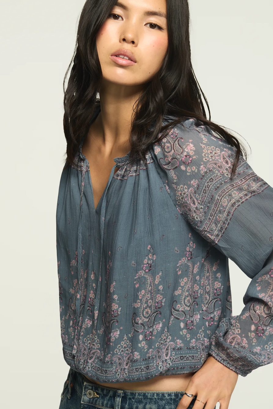 LONG SLEEVE PEASANT BUBBLE TOP, image 6