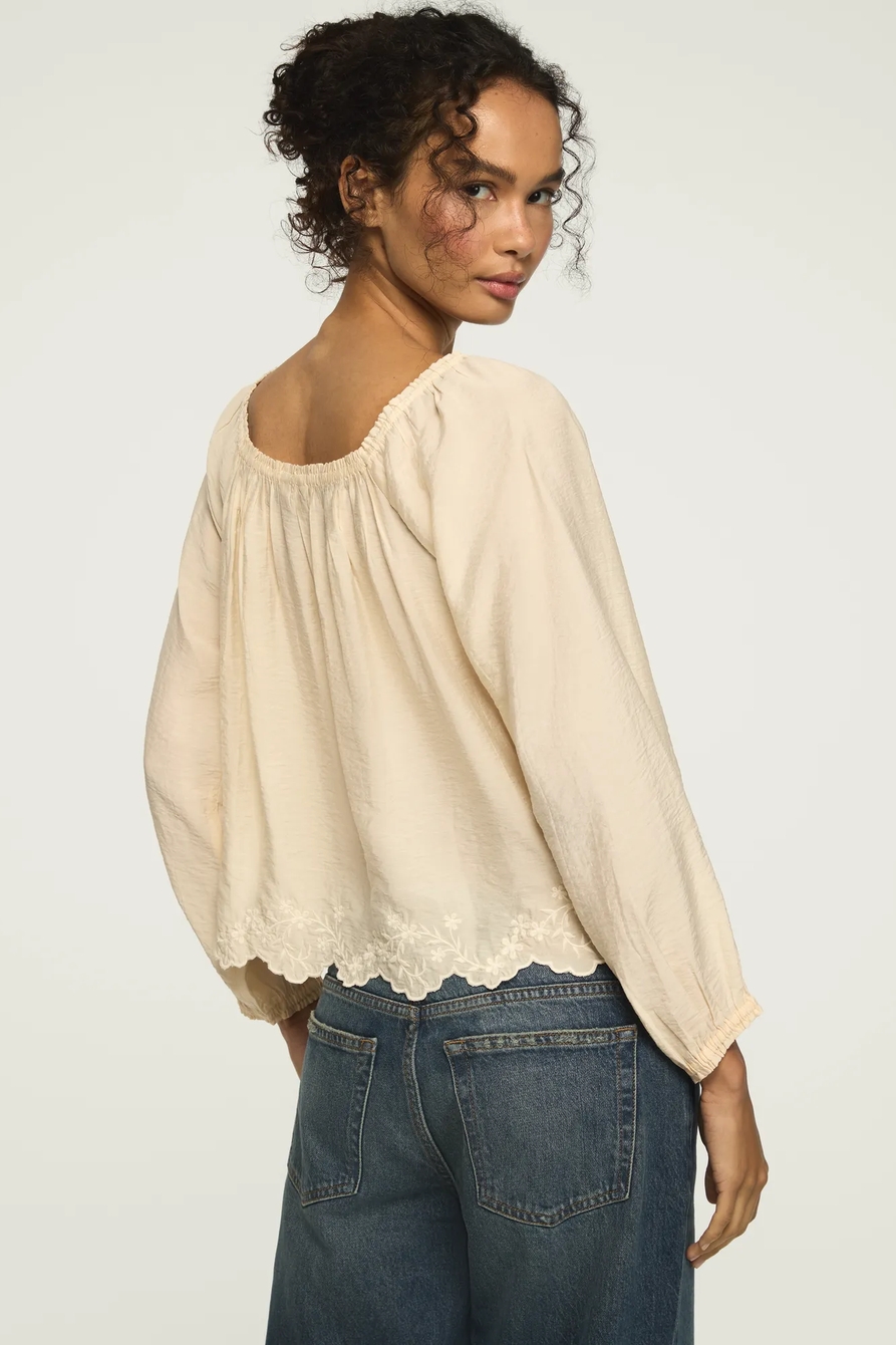 EMBROIDERED SQUARE NECK BLOUSE, image 4