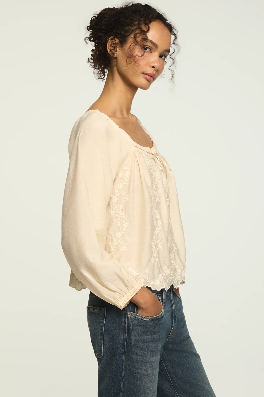 EMBROIDERED SQUARE NECK BLOUSE, image 5