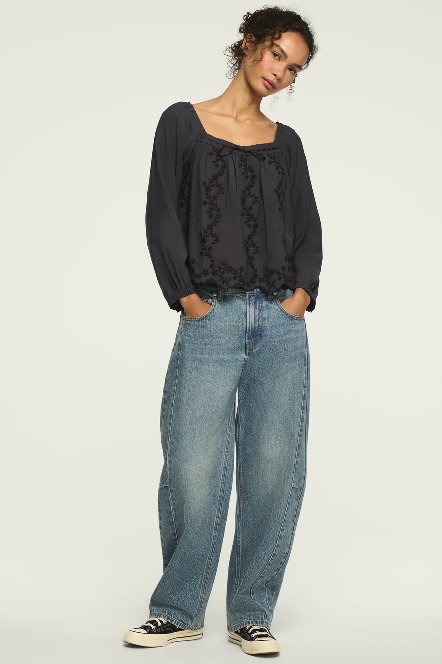 EMBROIDERED SQUARE NECK BLOUSE, image 2