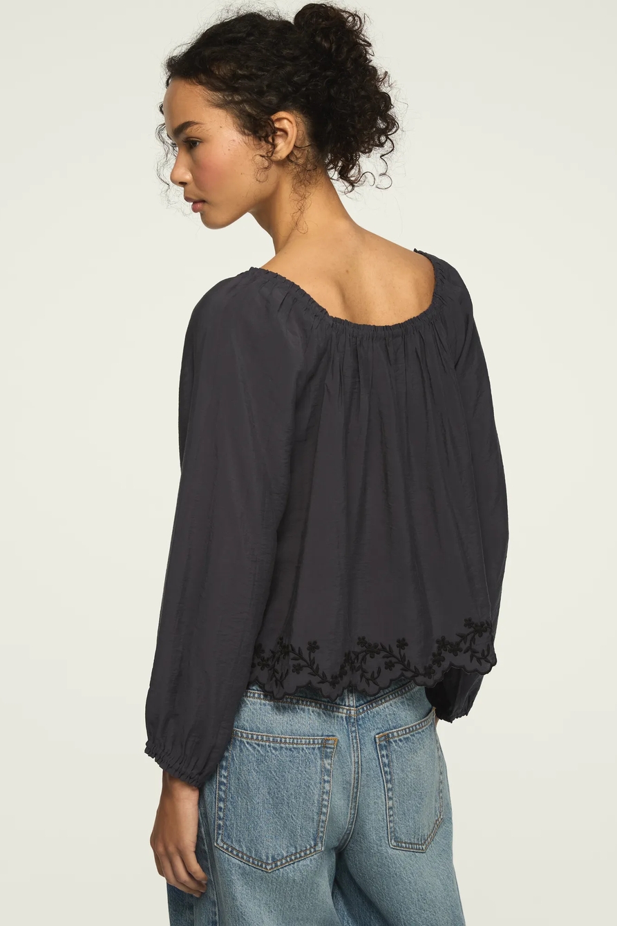 EMBROIDERED SQUARE NECK BLOUSE, image 3