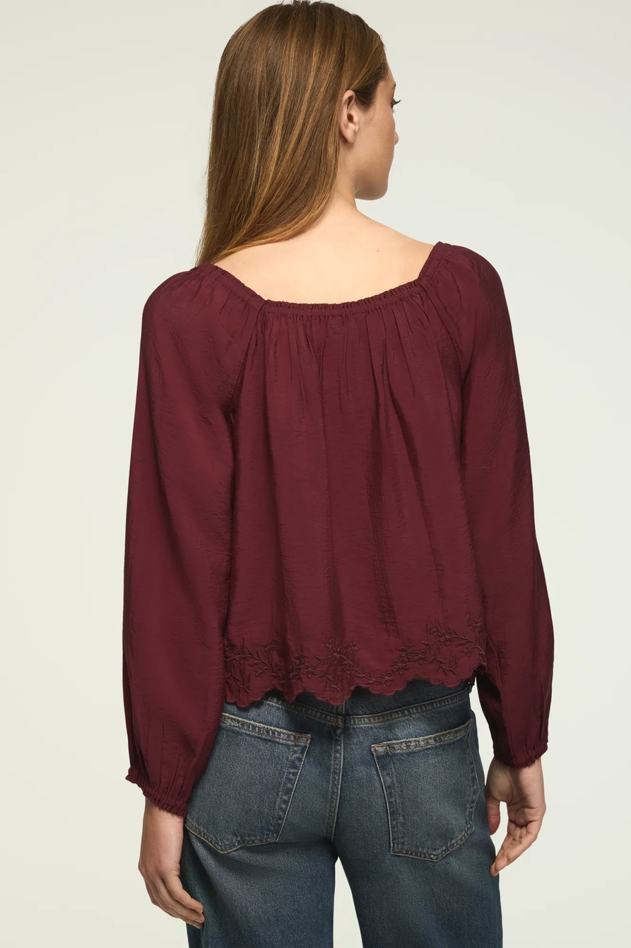 EMBROIDERED SQUARE NECK BLOUSE, image 3