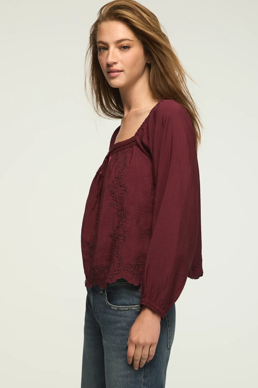 EMBROIDERED SQUARE NECK BLOUSE, image 4
