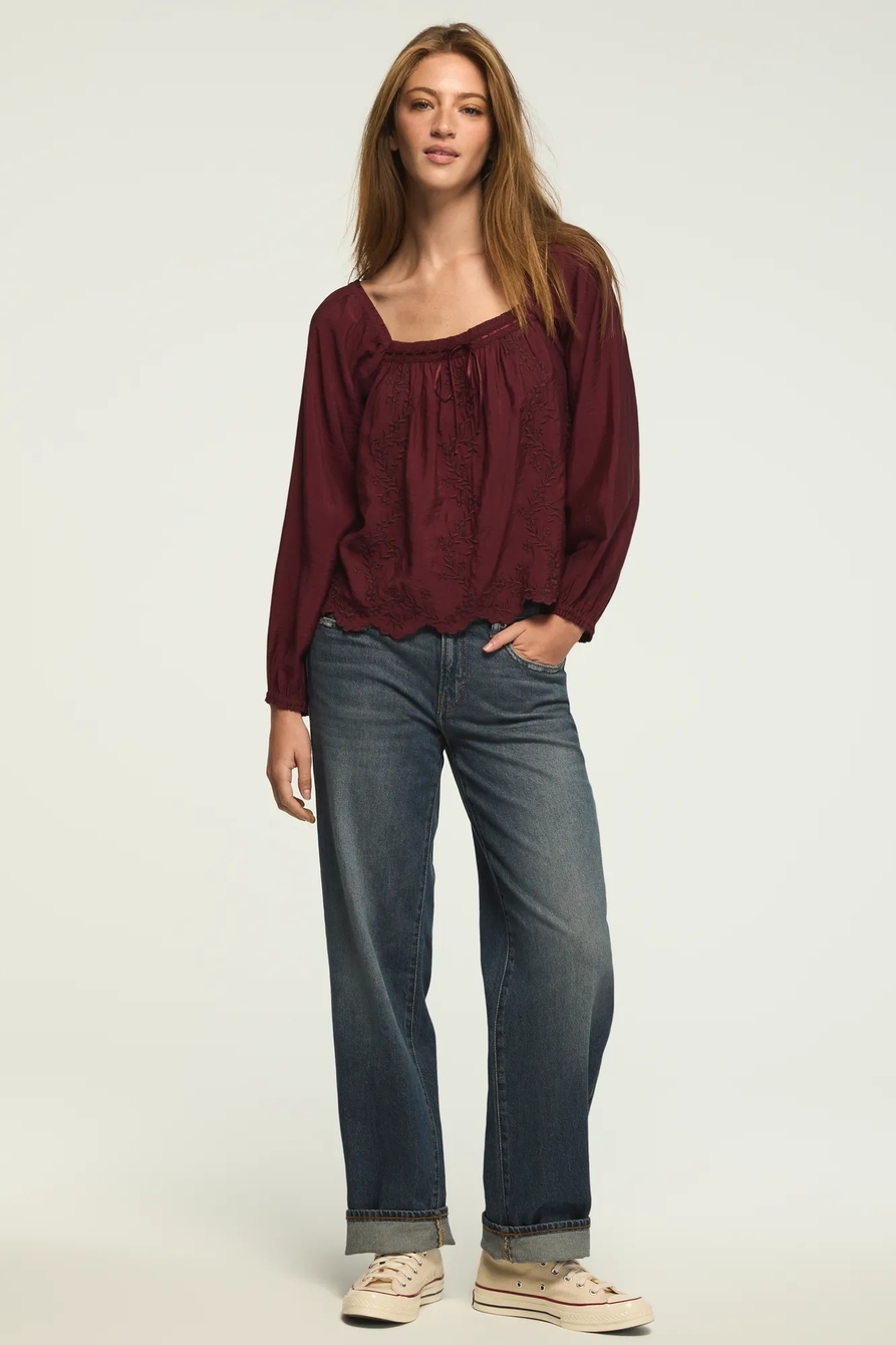EMBROIDERED SQUARE NECK BLOUSE, image 5