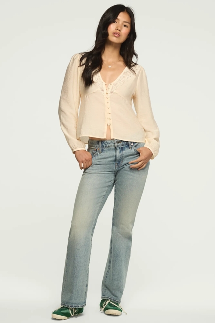 LONG SLEEVE LACE BUTTON THROUGH, image 2
