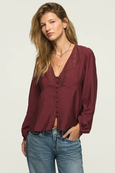 LONG SLEEVE LACE BUTTON THROUGH, image 1