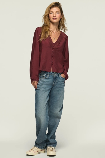 LONG SLEEVE LACE BUTTON THROUGH, image 2