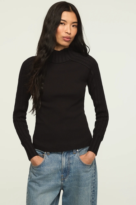 SWEATER MIX TURTLENECK TOP, image 1