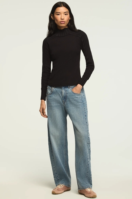SWEATER MIX TURTLENECK TOP, image 2
