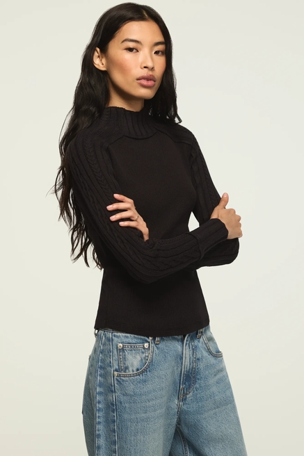 SWEATER MIX TURTLENECK TOP, image 3