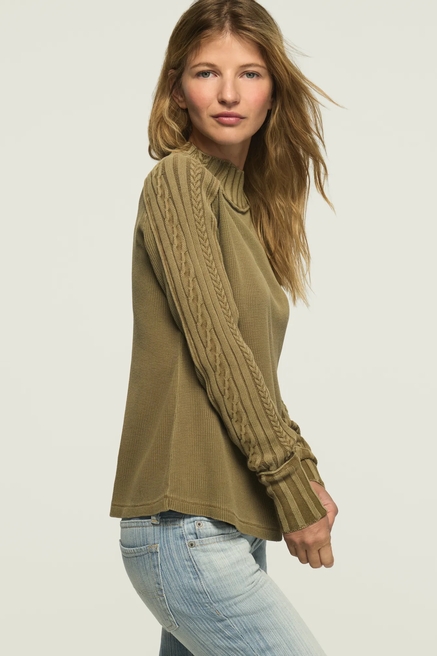 SWEATER MIX TURTLENECK TOP, image 1