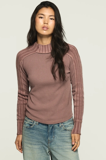 SWEATER MIX TURTLENECK TOP, image 1