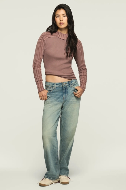 SWEATER MIX TURTLENECK TOP, image 2