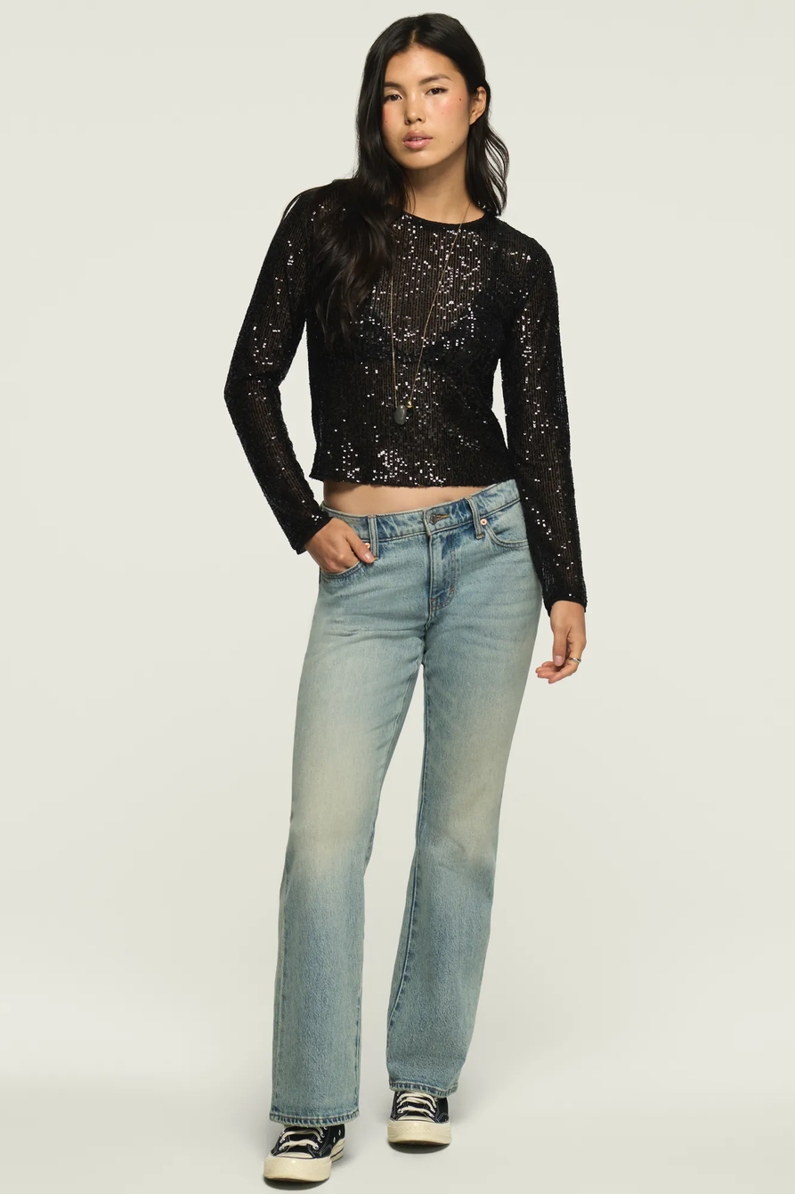 SEQUIN LONG SLEEVE TOP, image 2
