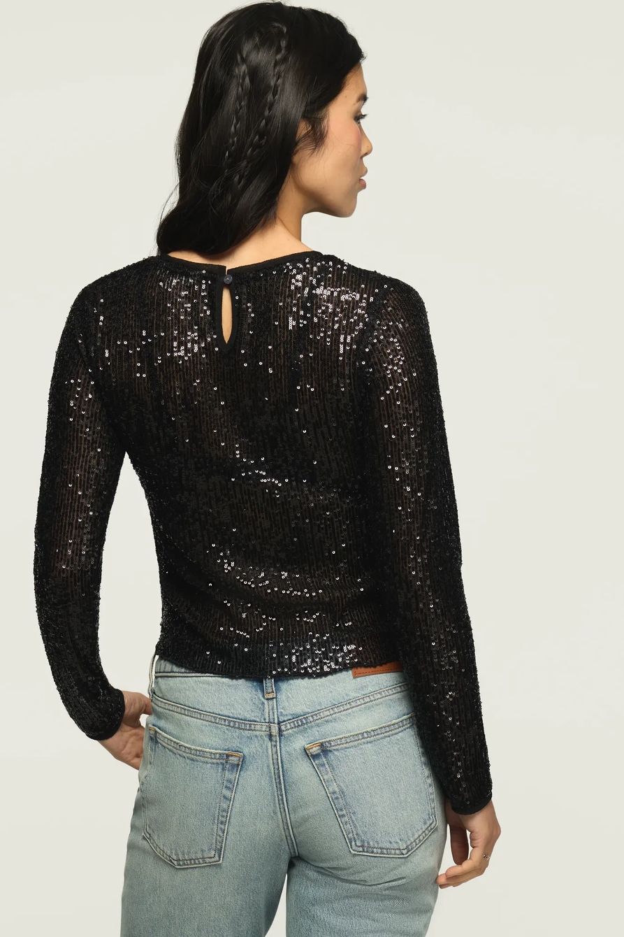 SEQUIN LONG SLEEVE TOP, image 3