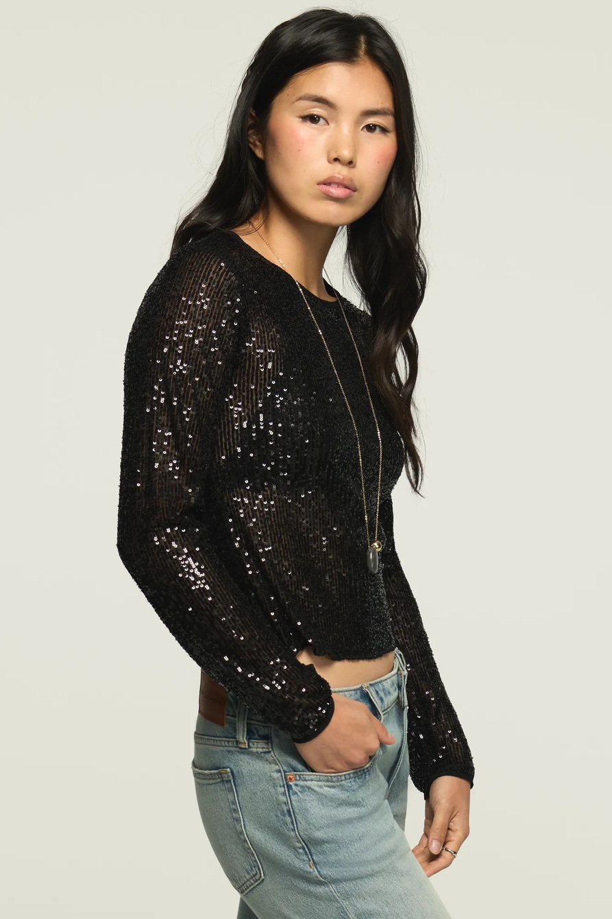 SEQUIN LONG SLEEVE TOP, image 4