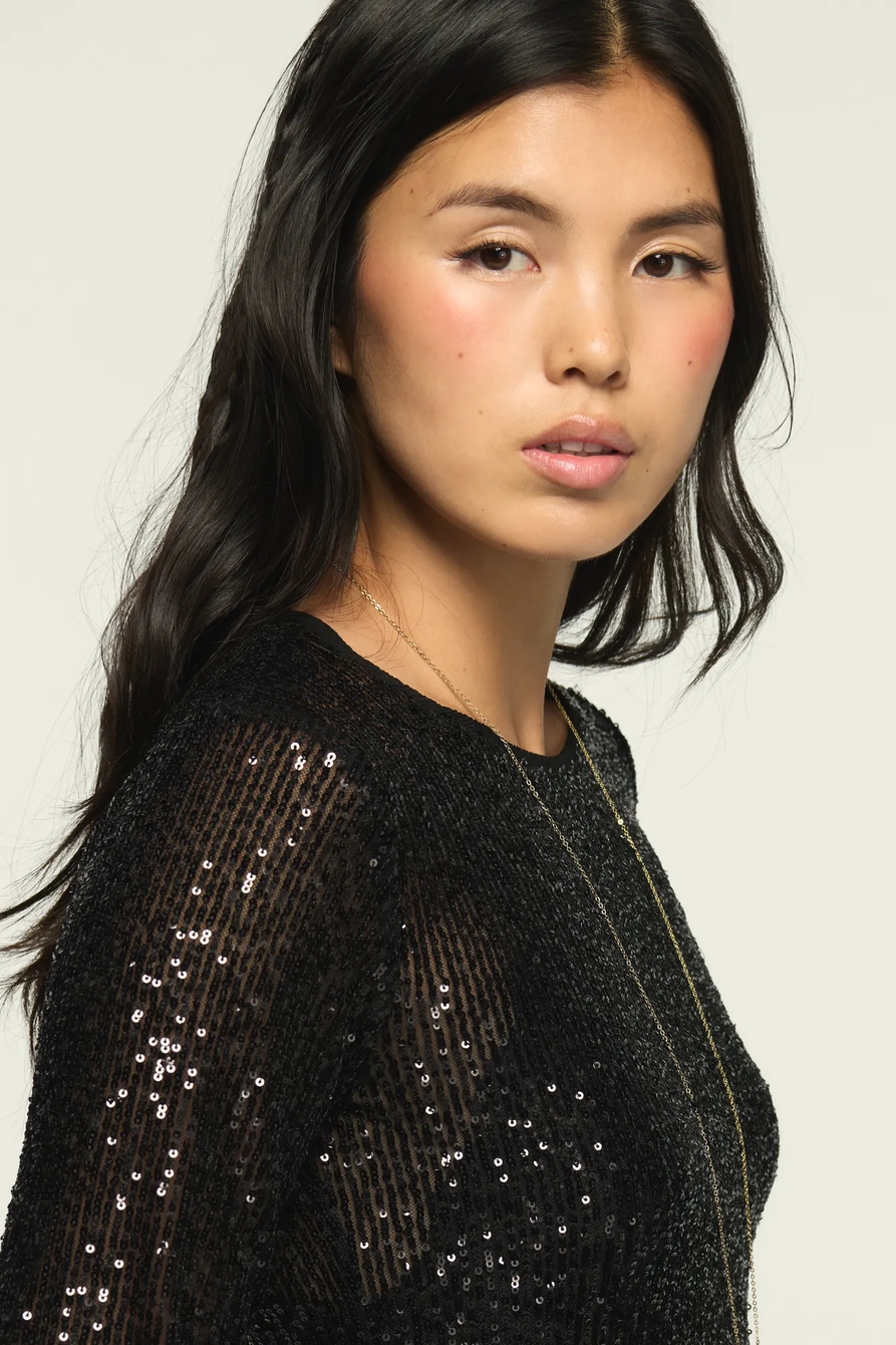 SEQUIN LONG SLEEVE TOP, image 6