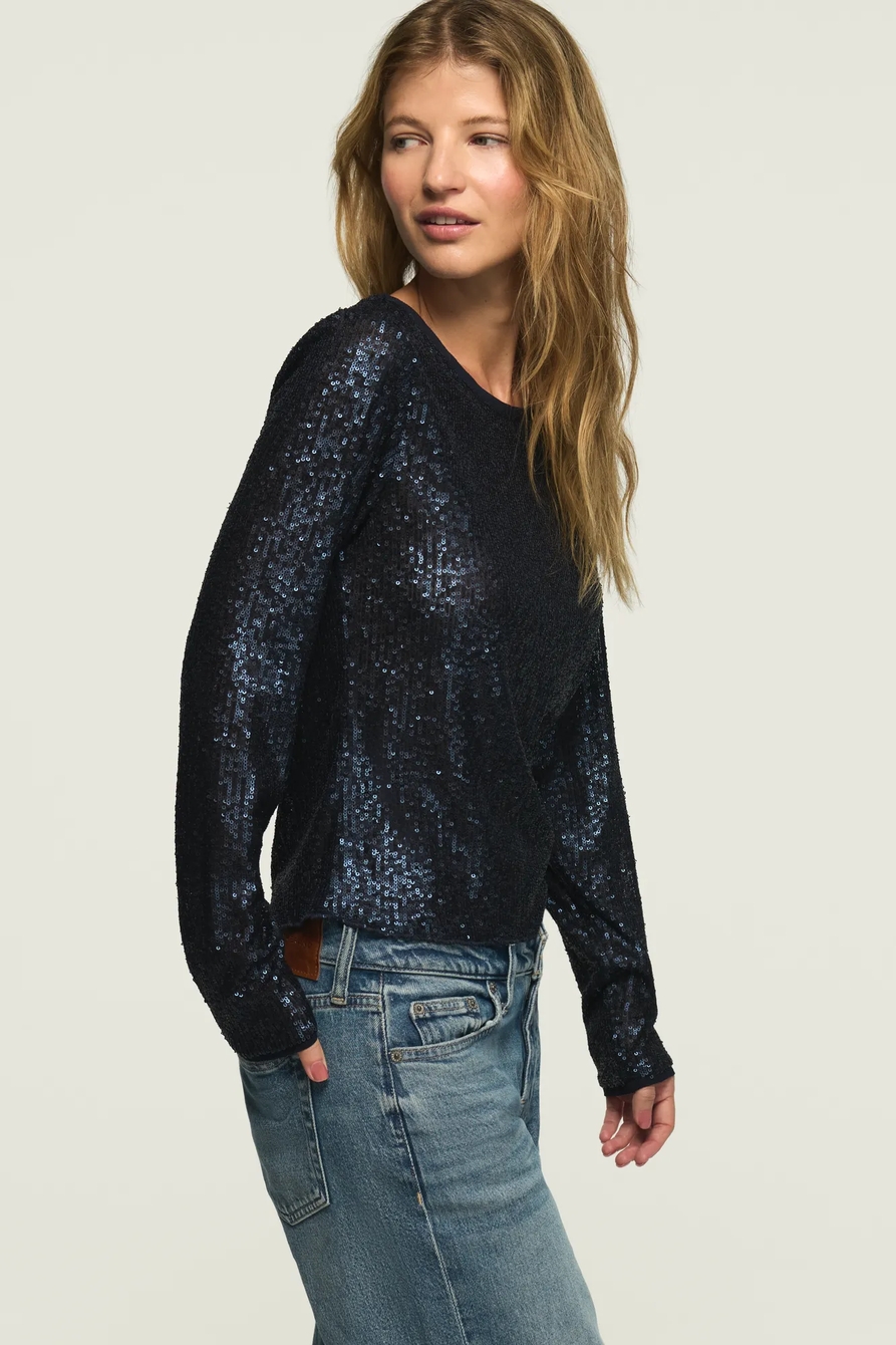 SEQUIN LONG SLEEVE TOP, image 4