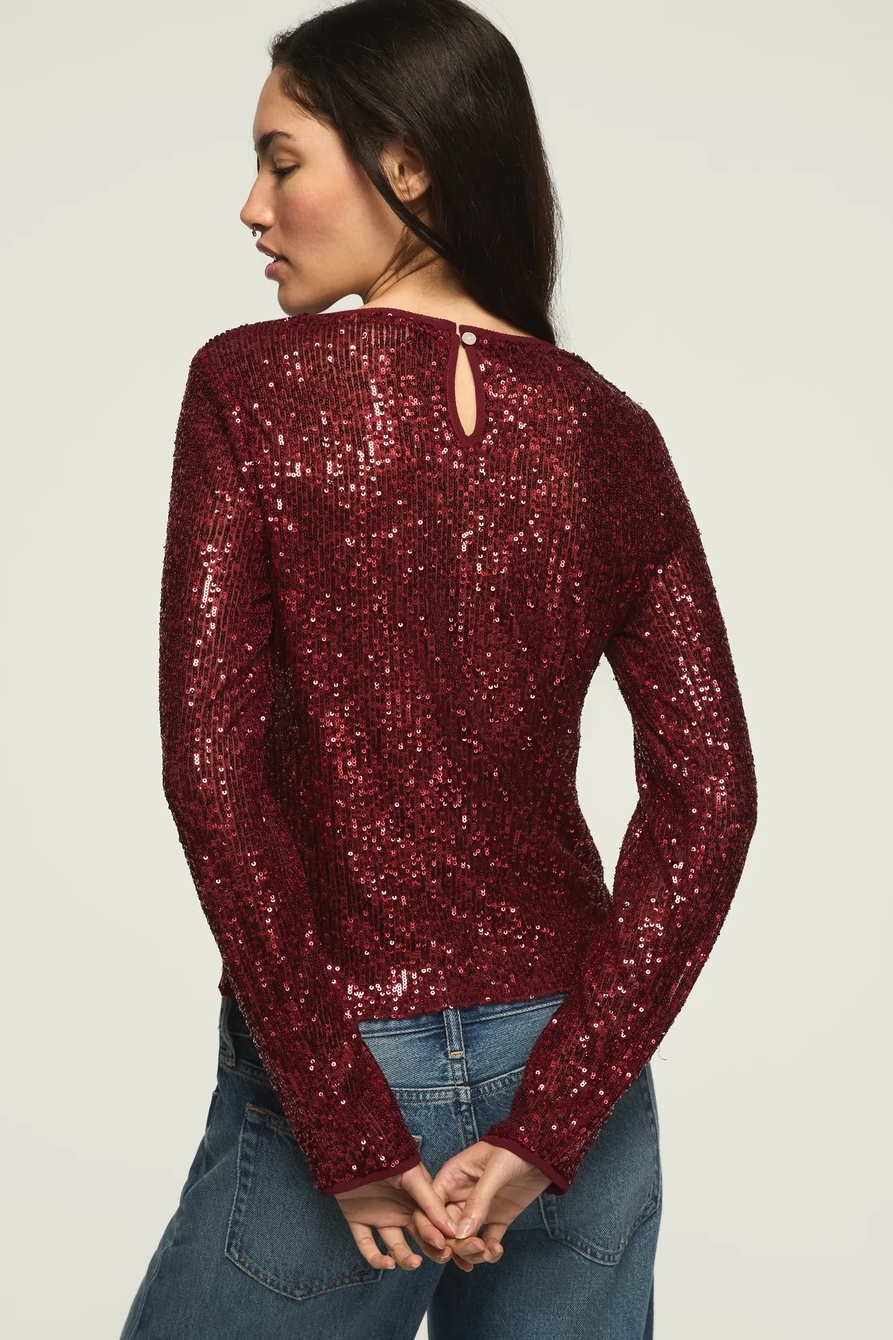 SEQUIN LONG SLEEVE TOP, image 3